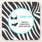 ターコイズランジェリーパーティーありがとう スクエアペーパーコースター (正面)