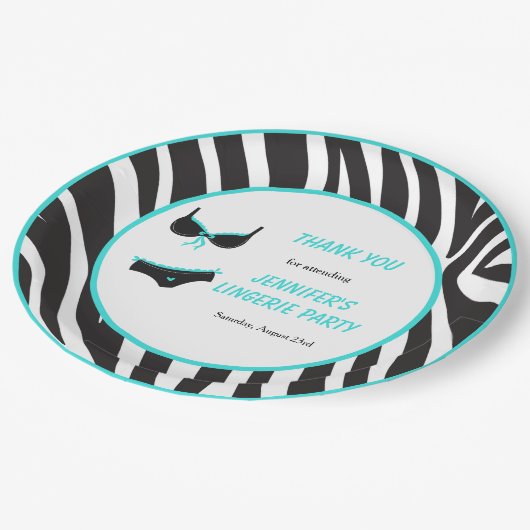 ターコイズランジェリーパーティーありがとう ペーパープレート (アングル)