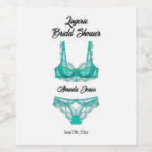 ターコイズランジェリーブライダルシャワー ワインラベル (シングルラベル)