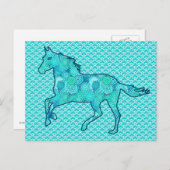 ターコイズランニングとアクア ポストカード (正面/裏面)