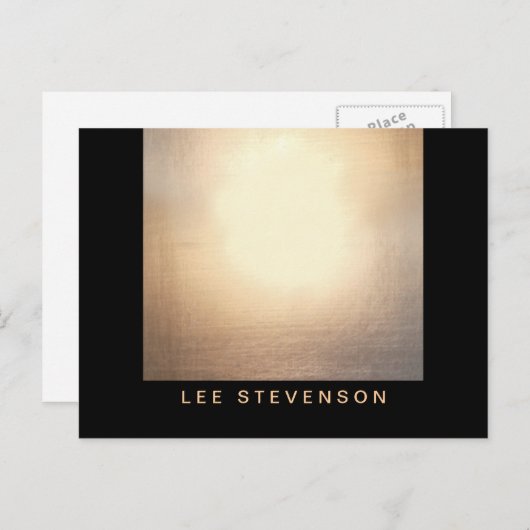 ターコイズリネンとゴールドのサークルのビューティーサロン2 ポストカード (正面/裏面)