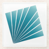 ターコイズリボン ガラスコースター (正面)