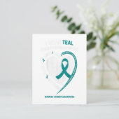 ターコイズリボン 卵巣がん啓発 ギフト 招待状 (スタンド正面)