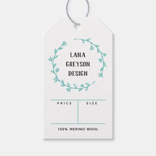 ターコイズリースソーシャルメディア価格ギフトラベル ギフトタグ (正面)