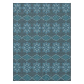 ターコイズリーフィーフローラ八角形と対角パター テーブルクロス (正面)