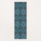 ターコイズリーフィーフローラ八角形と対角パター ヨガマット (正面)