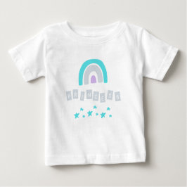 ターコイズレインボープリンセススターズベビーガールTシャツ ベビーTシャツ