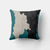 ターコイズレザーカウスポッテッドハイドイメージのファー クッション (裏面)