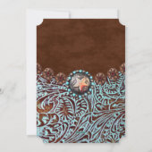 ターコイズレザーカントリーウェスタンクリスマスフォト シーズンカード (裏面)