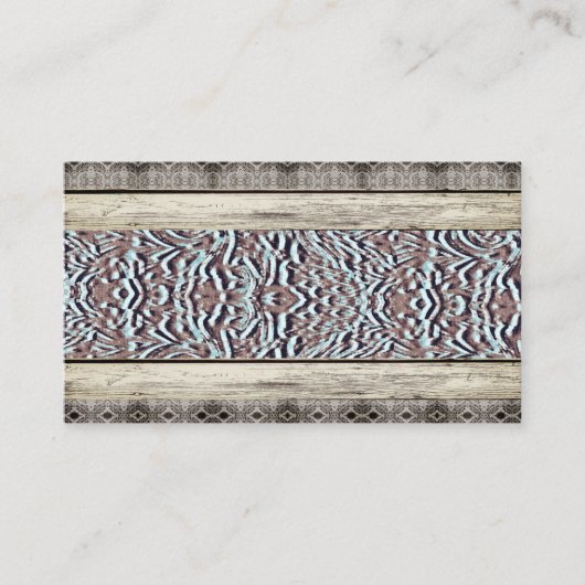 ターコイズレザーカントリーウェスタンビジネスカード 名刺 (正面)