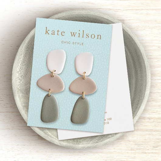 ターコイズレザー（イメージ）イヤリングディスプレイカード