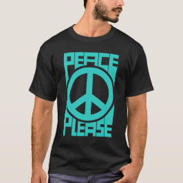 ターコイズレタリングの平和の願い Tシャツ
