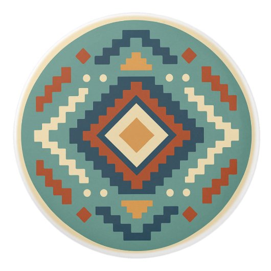 ターコイズレッドコバルトサポテックダイヤモンドセラミックノブ セラミックノブ (正面)