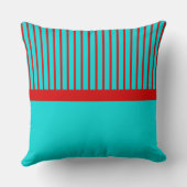 ターコイズレッドストライプ装飾用クッション クッション (裏面)