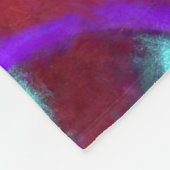 ターコイズレッドパープルはっきりしたチョークダマスク フリースブランケット (角)