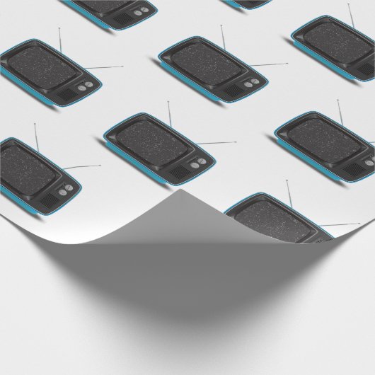 ターコイズレトロテレビ ラッピングペーパー (角)