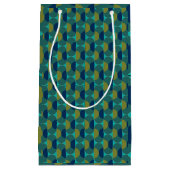 ターコイズレトロ楕円と半円 スモールペーパーバッグ (正面)