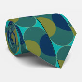 ターコイズレトロ楕円と半円 ネクタイ (ロール)