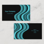 ターコイズレトロ波 名刺 (正面/裏面)