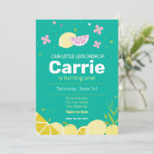 ターコイズレモンドロップバースデーパーティー招待状 招待状 (スタンド正面)