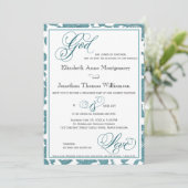 ターコイズレースの宗教的な結婚式の招待状 招待状 (スタンド正面)