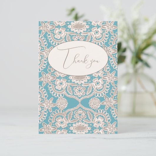 ターコイズレ素朴ースフェイクフラットサンキューカード サンキューカード (スタンド正面)