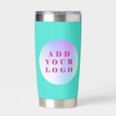 ターコイズロゴビジネス企業の 保温保冷タンブラー (背面)
