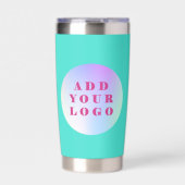 ターコイズロゴビジネス企業の 保温保冷タンブラー (正面)