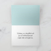 ターコイズロッキングホースパーソナライズされた誕生日 カード (内部)