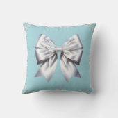 ターコイズロビンズエッグブルービッグホワイトボウブライダル クッション (裏面)