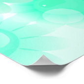 ターコイズロマンチックなヴィンテージ花 ポスター (角)