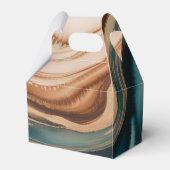 ターコイズローズとコッパーの葉のブライダルシャワー フェイバーボックス (裏面サイド)