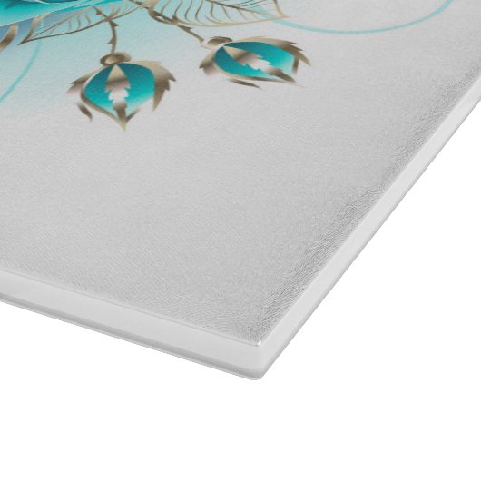 ターコイズローズの鍵 カッティングボード (角)