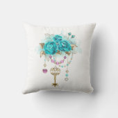 ターコイズローズの鍵 クッション (裏面)