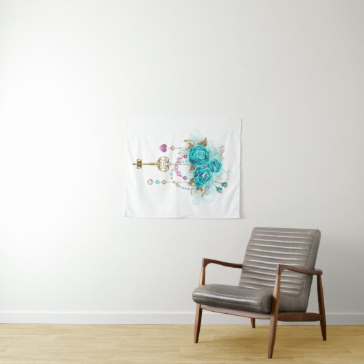 ターコイズローズの鍵 タペストリー (インサイチュ(横))