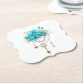 ターコイズローズの鍵 ペーパーコースター (アングル)