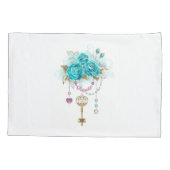 ターコイズローズの鍵 枕カバー (裏面-左)