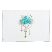 ターコイズローズの鍵 枕カバー (正面右)