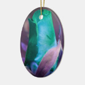 ターコイズローズブドフラワーオーナメント セラミックオーナメント (左)