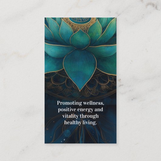 ターコイズロータスフラワーエレガントゼンヨガスパヘルス 名刺 (裏面)
