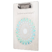 ターコイズロータスフローラマンダラスクラッチマーブル クリップボード (左)