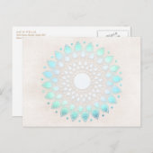 ターコイズロータスフローラマンダラポストカード ポストカード (正面/裏面)