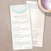 ターコイズロータスマッサージセラピスト価格表メニュー ラックカード