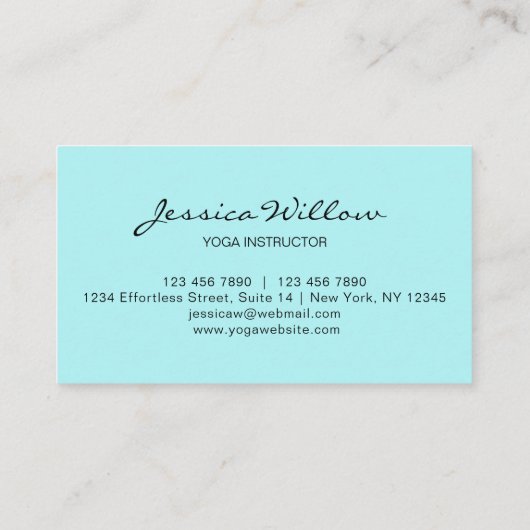 ターコイズロータスヨガインストラクター名刺 名刺 (裏面)