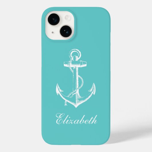 ターコイズヴィンテージいかりモノグラム Case-Mate iPhoneケース (裏面)