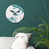 ターコイズヴィンテージウーマン顔 ラウンド壁時計