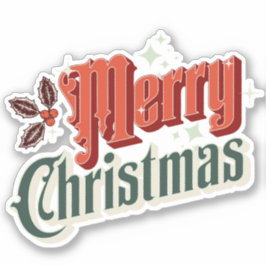 ターコイズヴィンテージクリスマスデザイン シール