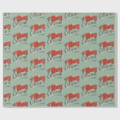 ターコイズヴィンテージクリスマスデザイン ラッピングペーパー (フラット)