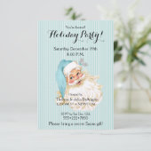 ターコイズヴィンテージサビクトリアンンタクロース 招待状 (スタンド正面)