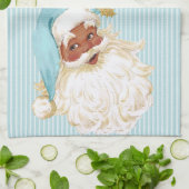 ターコイズヴィンテージサンタクロースオブカラー キッチンタオル (折り畳み)